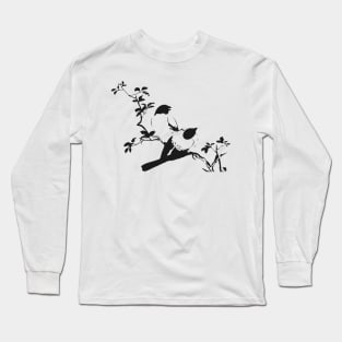 Japanese painting silhouette Long Sleeve T-Shirt